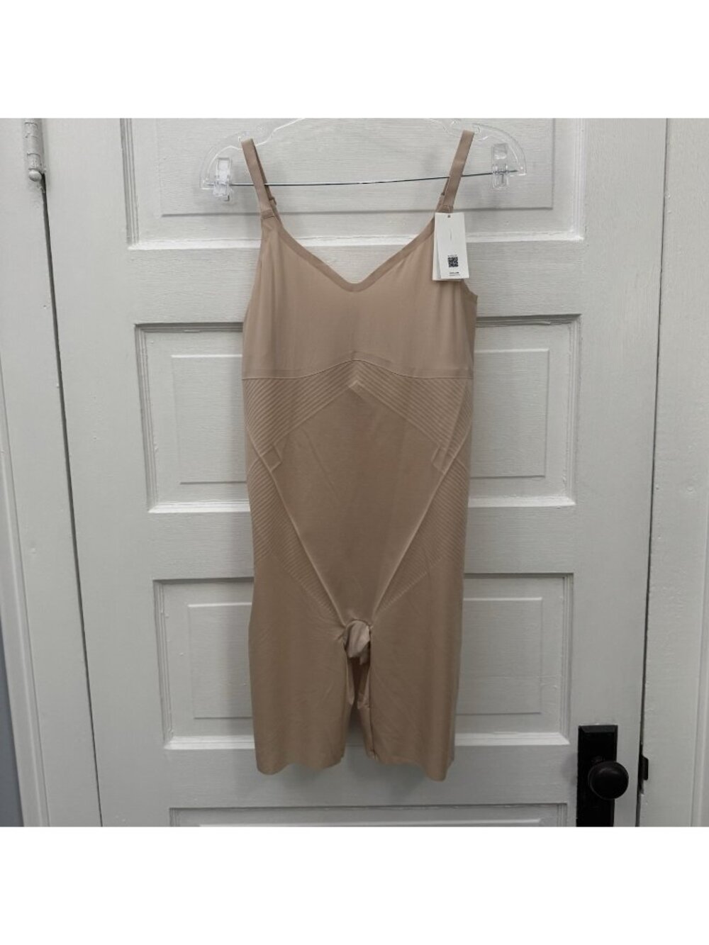 SPANX SPANXshape Invisible Mid-Thigh Bodysuit XL Champagne Beige NWT